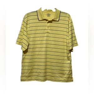 PGA Tour Polo Shirt Mens Size XL Short Sleeve Golf Sport Casual Yellow Stripe